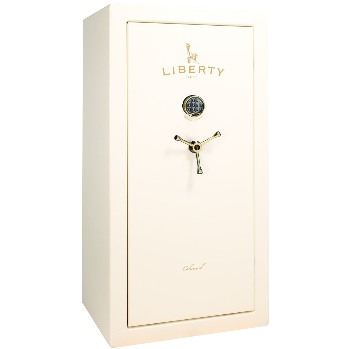 Colonial Series | Level 4 Security | 75 Minute Fire Protection | 23 PRO FLEX | DIMENSIONS: 60.5&quot;(H) X 30&quot;(W) X 22&quot;(D*) | White Gloss Brass | Electronic Lock - Closed
