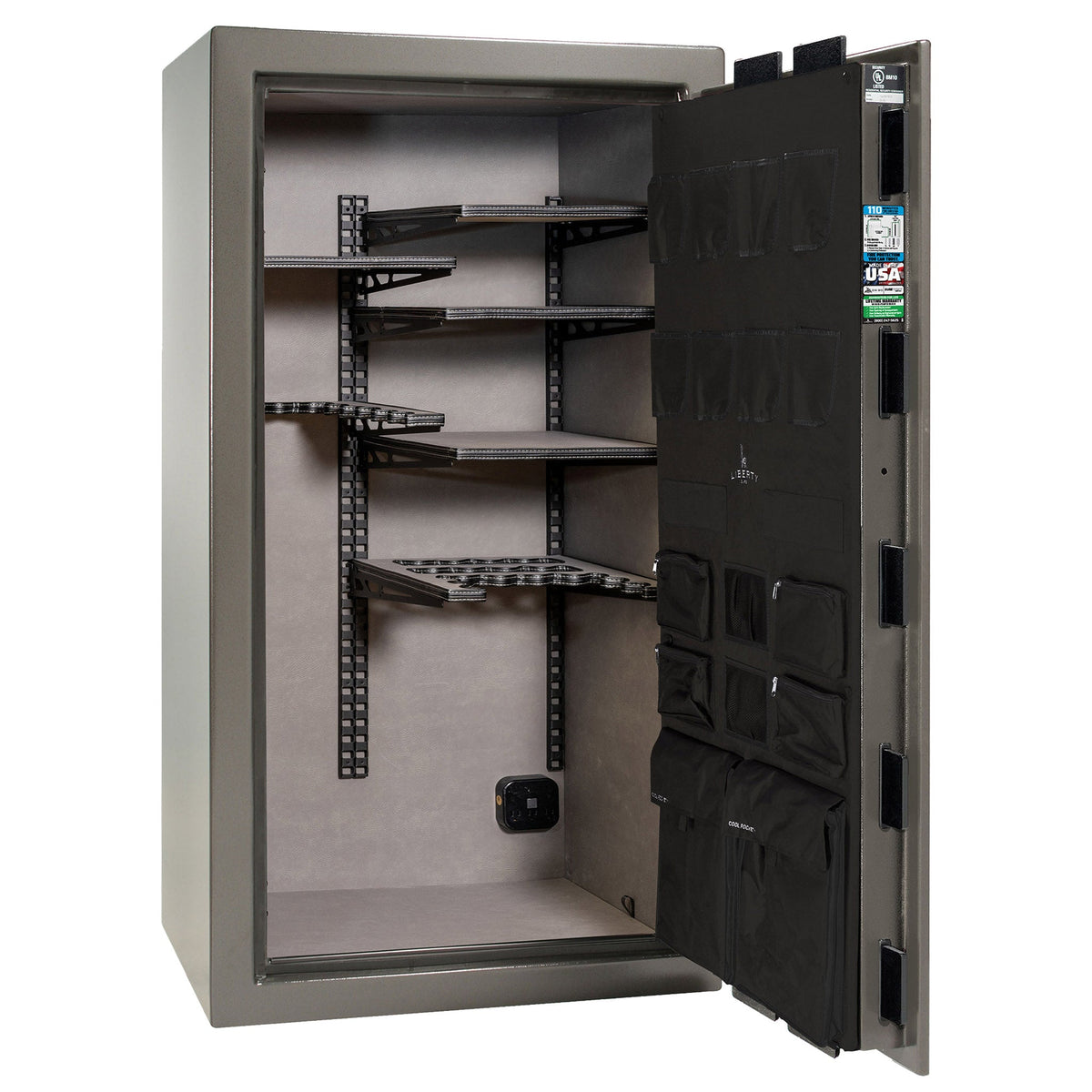 Franklin Series | Level 5 Security | 110 Minute Fire Protection | 40 | DIMENSIONS: 66.5&quot;(H) X 36&quot;(W) X 27.5&quot;(D*) | Gray Marble | ProFlex Modular Shelving - Open Door Empty