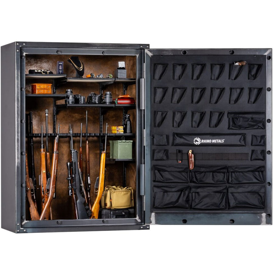 Rhino Strongbox RSX6030 with the Rhino Vector™ Interior in Leatherette with Door Open, 180 degrees.